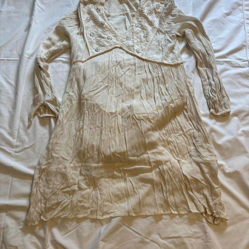 Rose Women's White and Cream Dress